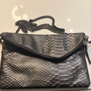 Henri Bendel Black Textured Clutch
